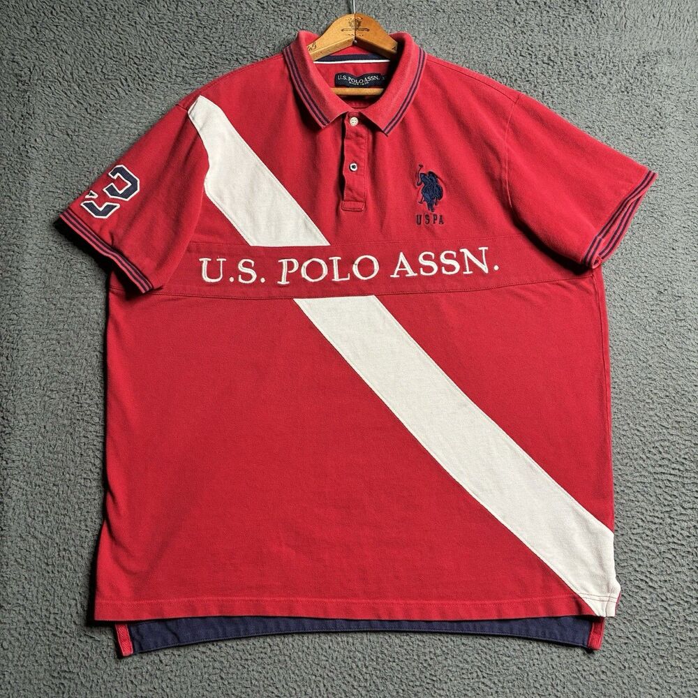 Vtg Y2K US Polo Assn Polo USA Shirt Mens XL Embroidered Big Pony Preppy